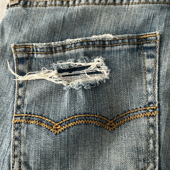 🌻4/$20 AEO Men’s Slim Straight Patch Distressed Jeans Size 33x30 - Picture 15 of 15